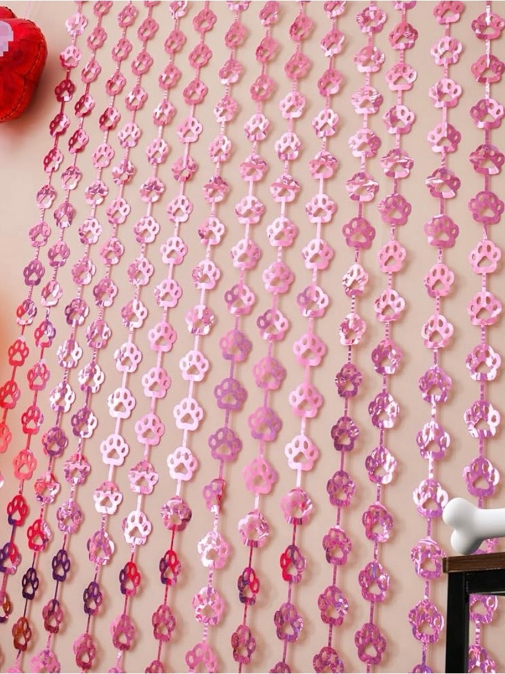 Pink Dog Birthday Supplies with Foil Curtains, balloons, Banner NWT - Picture 5 of 11